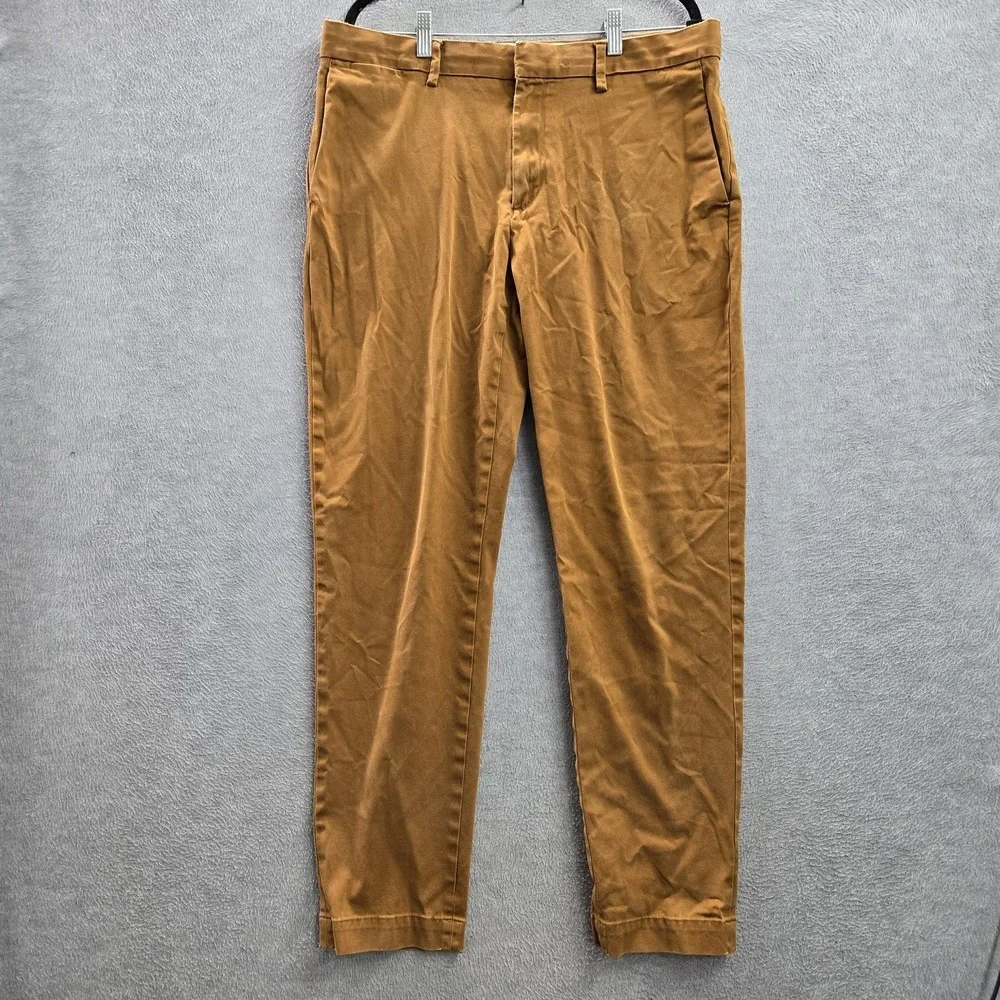 Banana Republic Men Pants 35X34 Brown Chino Twill Mason Tapered Fit READ